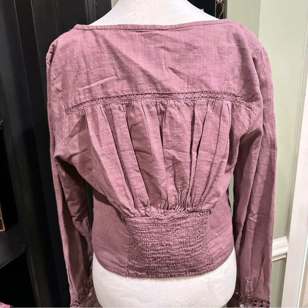 Free People Joi Blouse in Roan Rouge Size Medium